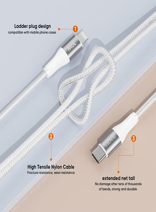 Vidvie Type‑C to iPhone Data Cable with Fast Charging