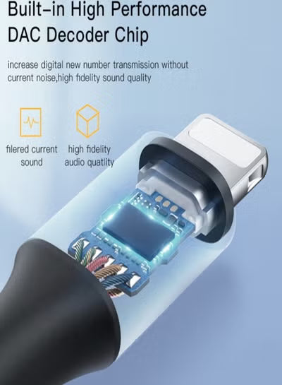 كابل محول صوت AUX من Yesido YAU35 8 Pin إلى 3.5mm