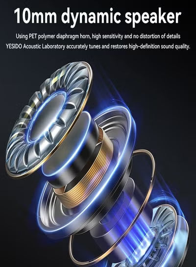 سماعة أذن سلكية Yesido YH43 بمنفذ Type-C / USB-C، الطول: 1.2 متر