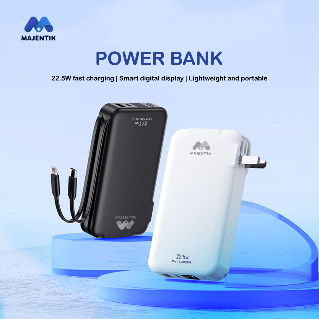 MAJENTIK 10000mAh Power Bank with Built-in Cables – Model MJ-31