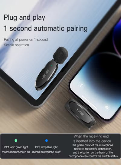 KR15 portable 360 pickup voice IP Type-c 2 in 1 transmit port 2 wireless MEMS Microphone