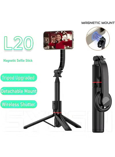 Selfie Stick for iPhone 12/13/14/15 with Wireless Remote Control and Tripod Yesido SF19 - Black