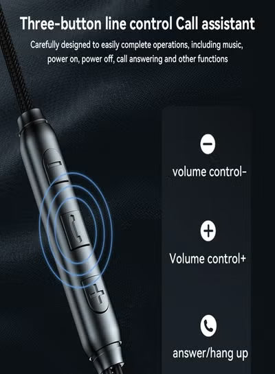 سماعة أذن سلكية Yesido YH43 بمنفذ Type-C / USB-C، الطول: 1.2 متر