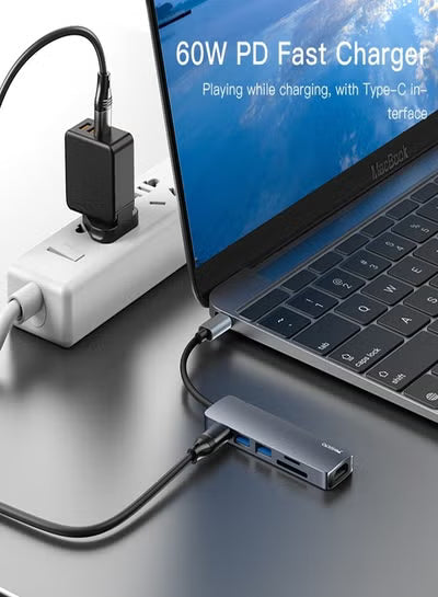Yesido HB11 6 in 1 USB-C / Type-C Multifunctional HUB Adapter for Docking Ports
