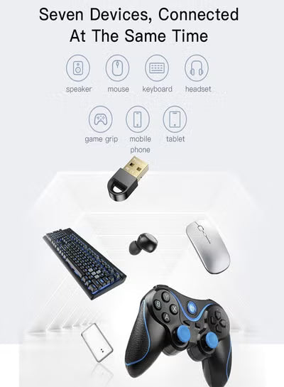 YAU34 Mini USB Bluetooth Adapter Receiver Wireless Mini USB Bluetooth 5.1 Receiver For Computer