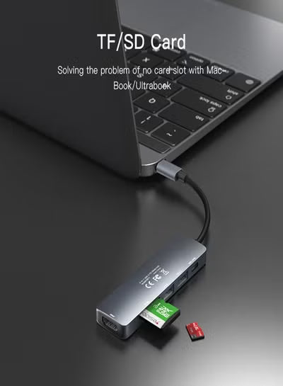 Yesido HB11 6 in 1 USB-C / Type-C Multifunctional HUB Adapter for Docking Ports