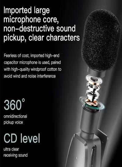 Yesido KR13 Dual Wireless Microphone, Type-C Connector Black