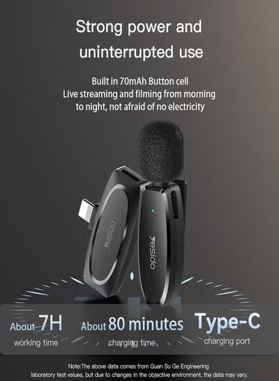 KR15 portable 360 pickup voice IP Type-c 2 in 1 transmit port 2 wireless MEMS Microphone