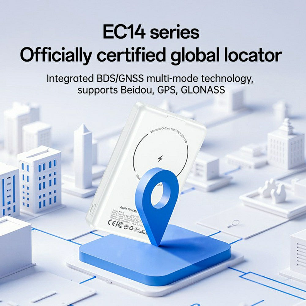 شاحن YESIDO YP73 اللاسلكي المغناطيسي المحمول بقوة 5000 مللي أمبير/ساعة مع نظام تحديد المواقع العالمي (GPS) وحامل معدني - شحن سريع بقوة 22.5 واط