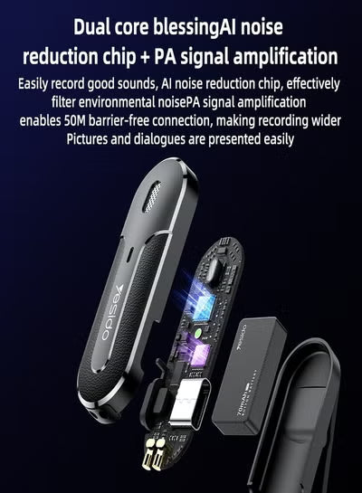 YESIDO KR17 2 in 1 Type-C Wireless Microphone with Charging Box