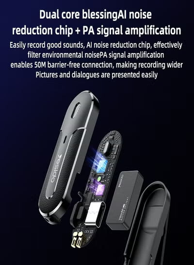 YESIDO KR16 2 in 1 8 Pin Wireless Microphone with Charging Box