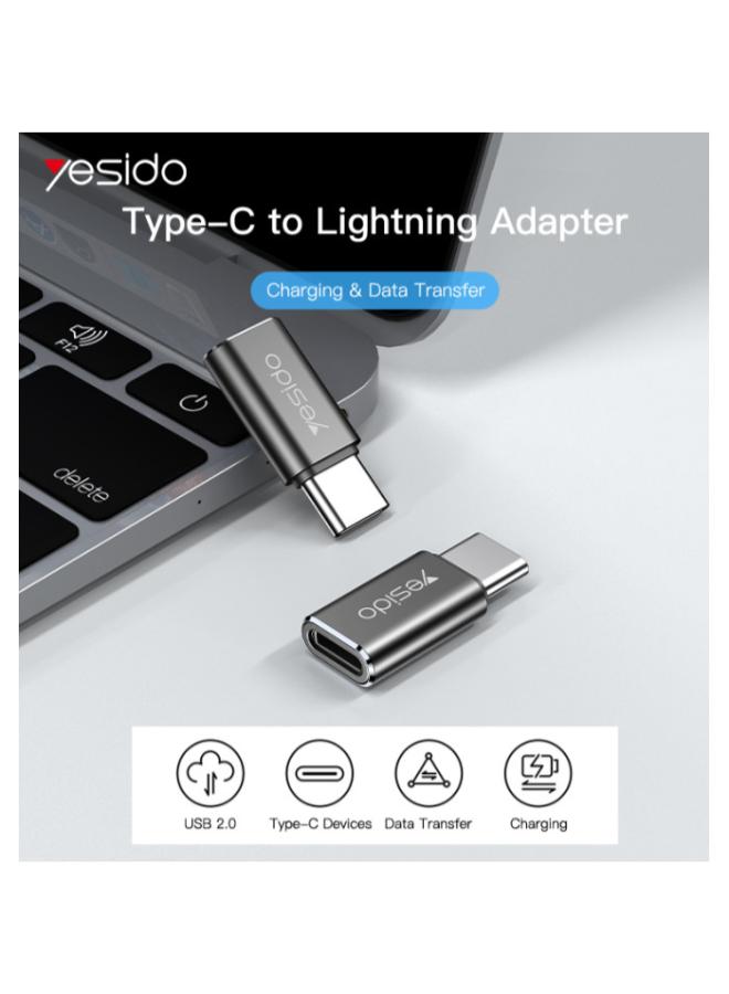 Yesido GS22 Aluminum Alloy Fast Data Transfer Type-C to Lightning OTG Adapter For iPhone iOS