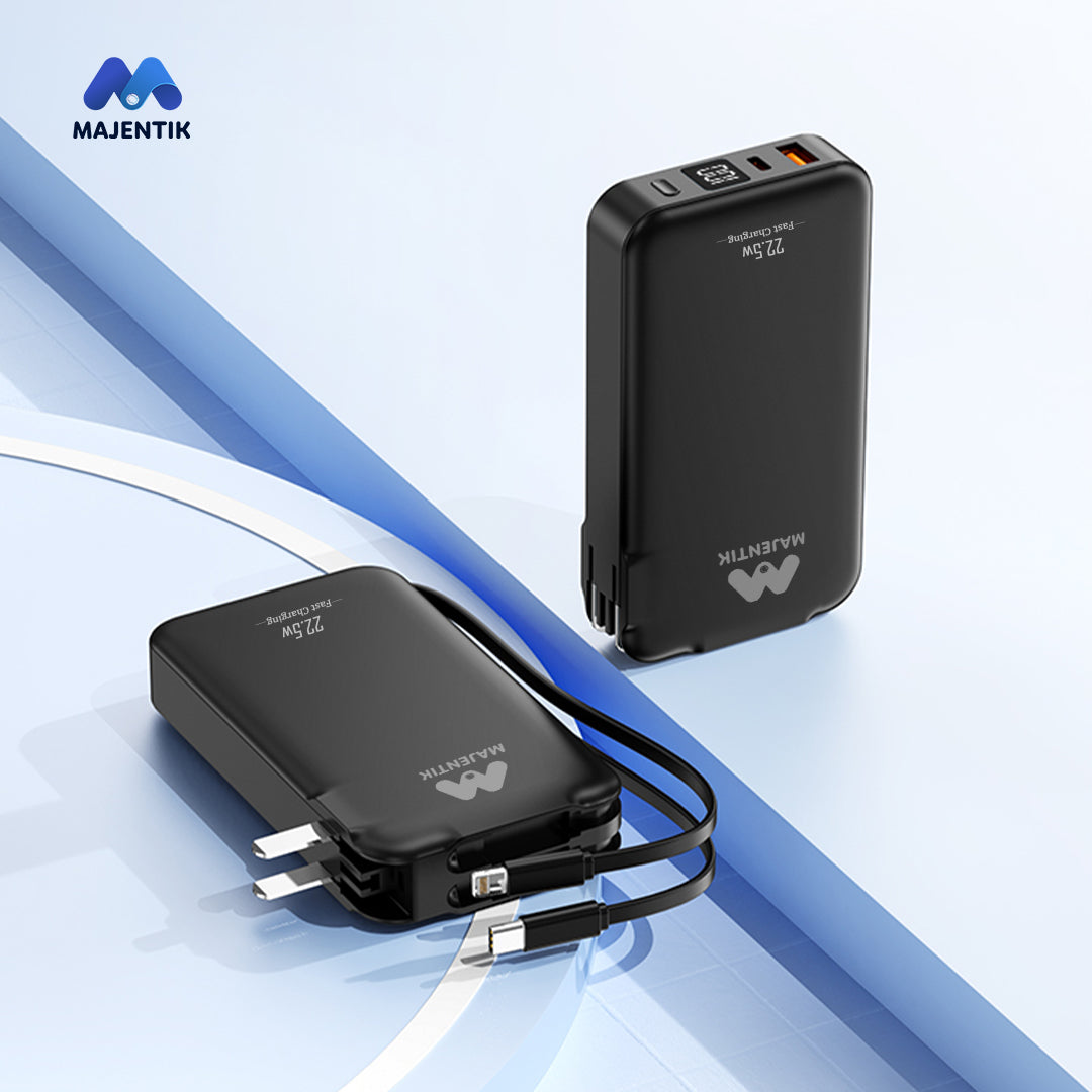 MAJENTIK 10000mAh Power Bank with Built-in Cables – Model MJ-31