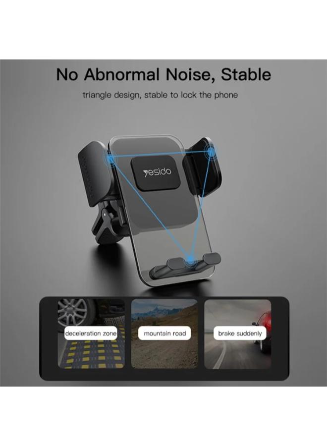 YESIDO C163 Air Outlet Transparent Panel Car Bracket Mobile Phone Holder Stand