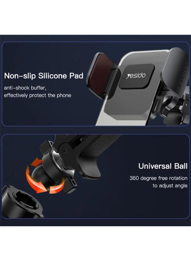 YESIDO C163 Air Outlet Transparent Panel Car Bracket Mobile Phone Holder Stand