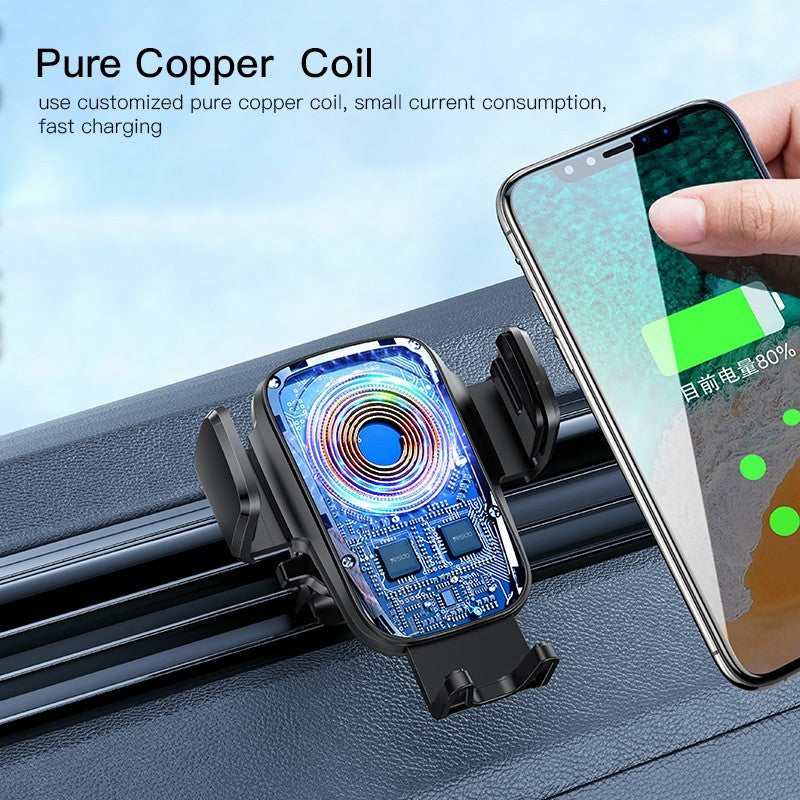 C186 Suction Cup Air vent Phone Holder | 15W Wireless Memoried Clip Charging holder
