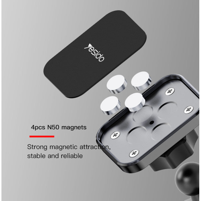 YESIDO C92 Magnetic Car Phone Holder (CD Slot) - Strong Square Pad - 360° Rotation for All Phones