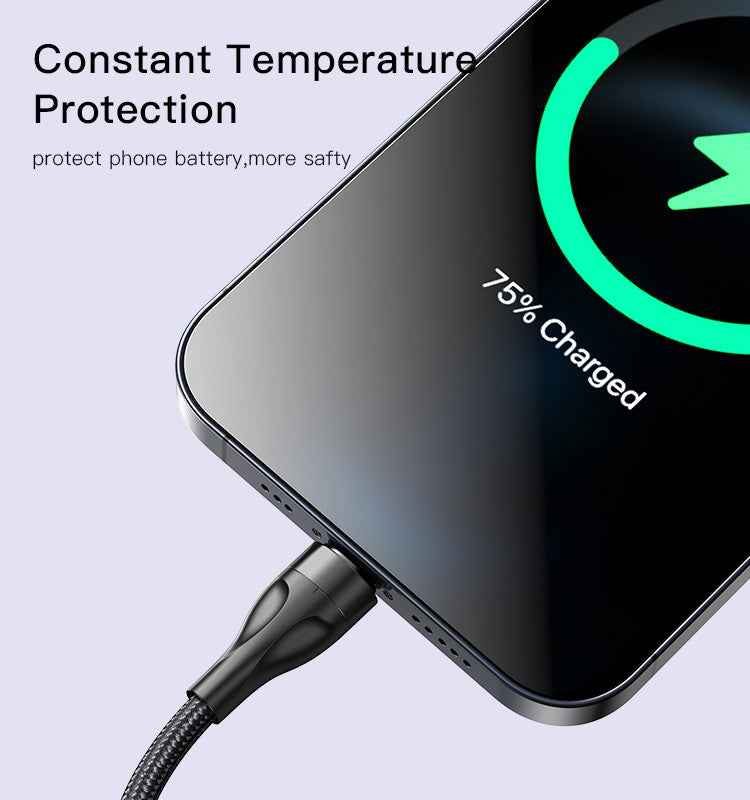 CA111 4 in 1 USB to 2 TC+ 2 IP Nylon Braided Wire Mobile Phone Charger Data Cable