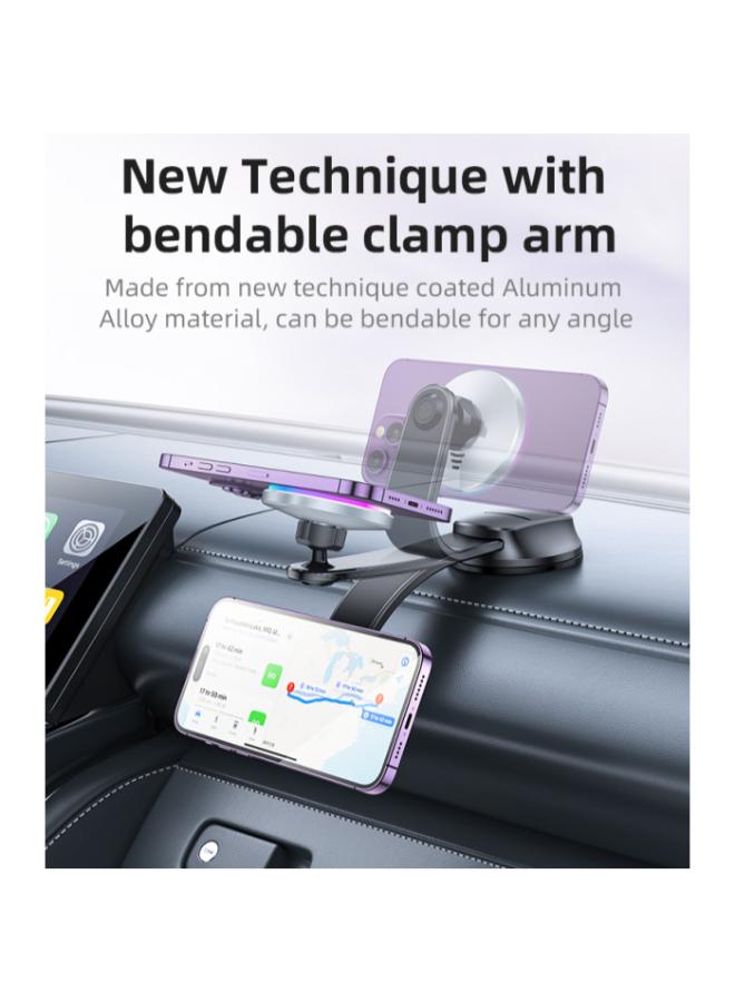 C292 360 Free Rotating LED Breathing Indicator Light Max 15W Fast Charging Wireless Phone Holder