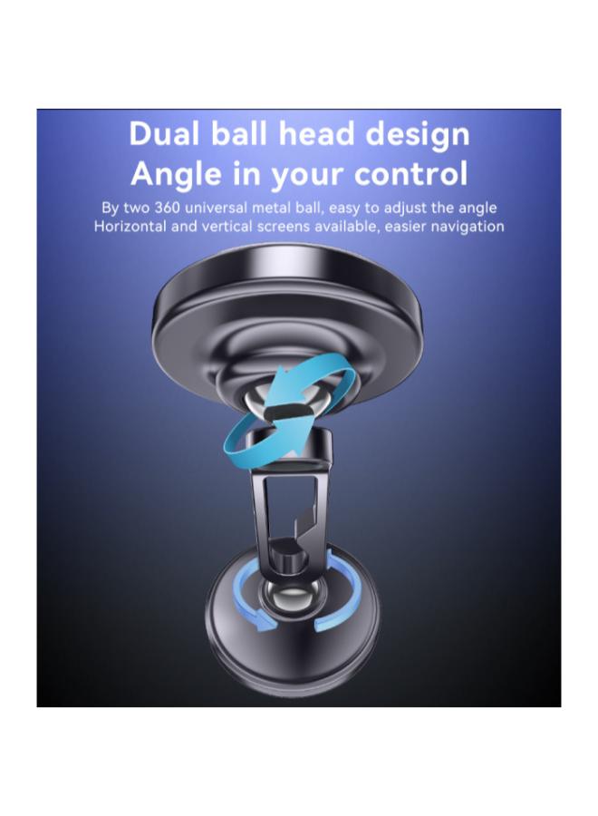 C210 Zinc Alloy 360 Incremental Rotation Dual Ball Head Design Metal Car Magnetic Phone Holder