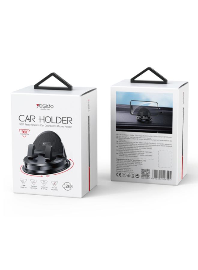 C268 360 Rotating Silicone Anti-slip Adsorption Automatic And Stable Clamping Dashboard Phone Holder