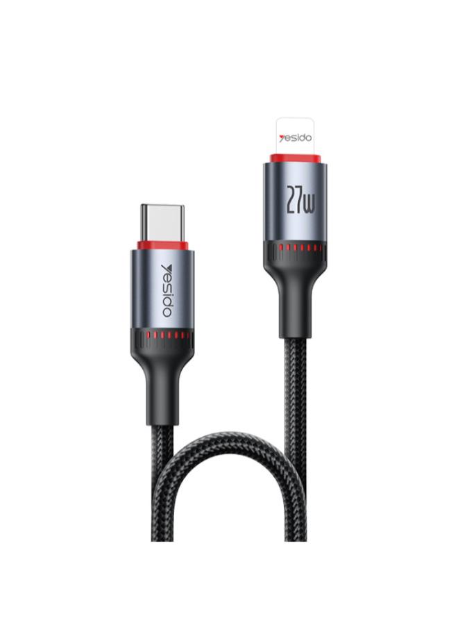 CA184 Type-C to Lightning Fast Charging Cable, 2m, 27W, with LED Light, 48 Pins.