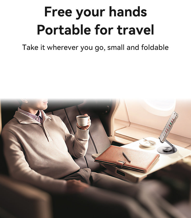 YESIDO C299 720° Foldable Aluminum Alloy Desktop Phone Holder - 360° Rotation and Multiple Angles - Stable and Portable (4.5-6.7 inches) for Office and Home