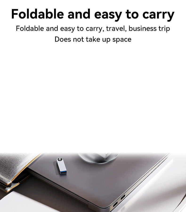 YESIDO C299 720° Foldable Aluminum Alloy Desktop Phone Holder - 360° Rotation and Multiple Angles - Stable and Portable (4.5-6.7 inches) for Office and Home