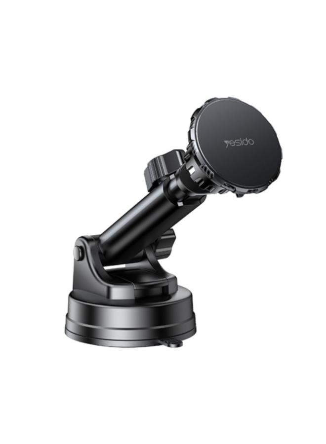 Yesido C160 Suction Cup Type Telescopic Rod Magnetic Car Phone Holder (Black)