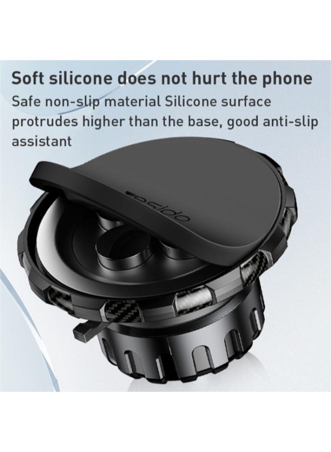 Yesido C160 Suction Cup Type Telescopic Rod Magnetic Car Phone Holder (Black)