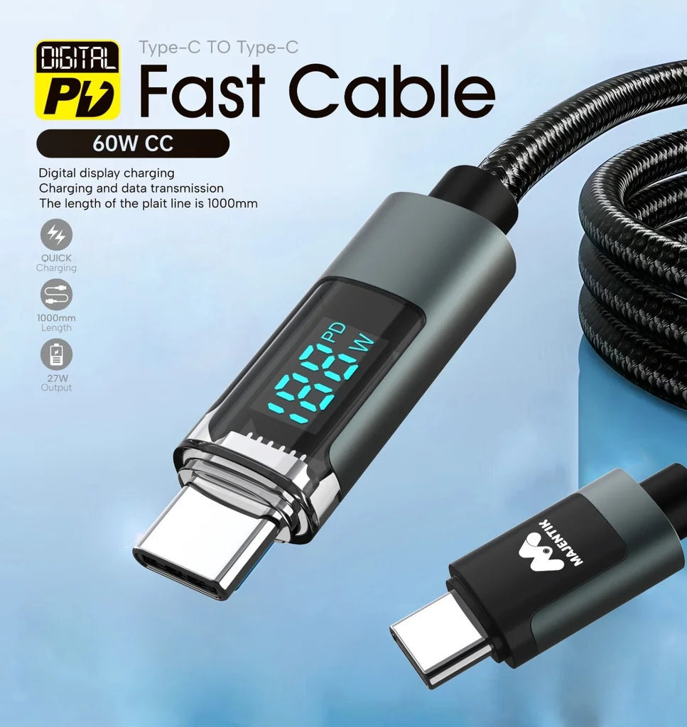 Cable CL-002C Led Type-C To Type-C