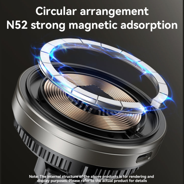 YESIDO C315 Magnetic Wireless Car Charger Mount - 15W Super Fast Charging - Silent Fan Cooling System - Stunning RGB Lighting - Dual Mount (Suction/Ventilation)