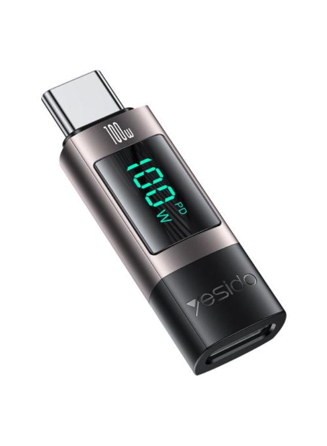 Yesido GS24 100W USB-C / Type-C to USB-C / Type-C Aluminum Alloy Digital Display Adapter