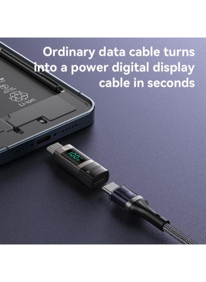Yesido GS24 100W USB-C / Type-C to USB-C / Type-C Aluminum Alloy Digital Display Adapter
