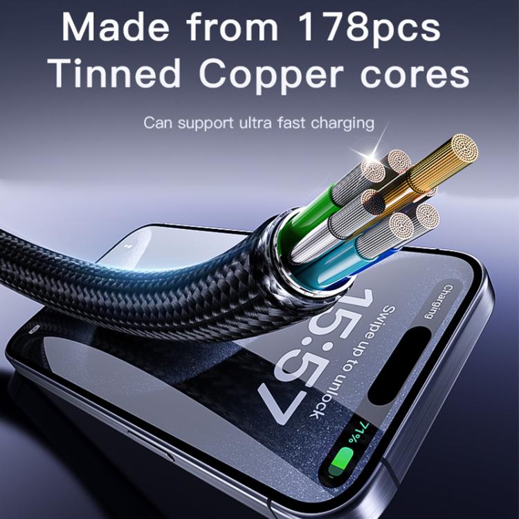 Yesido CA183 PD60W 3A USB-C / Type-C to USB-C / Type-C Charging Data Cable, Length: 2m(Black)