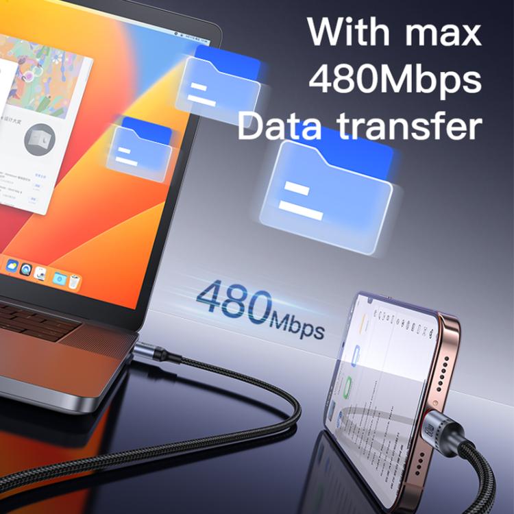 Yesido CA183 PD60W 3A USB-C / Type-C to USB-C / Type-C Charging Data Cable, Length: 2m(Black)