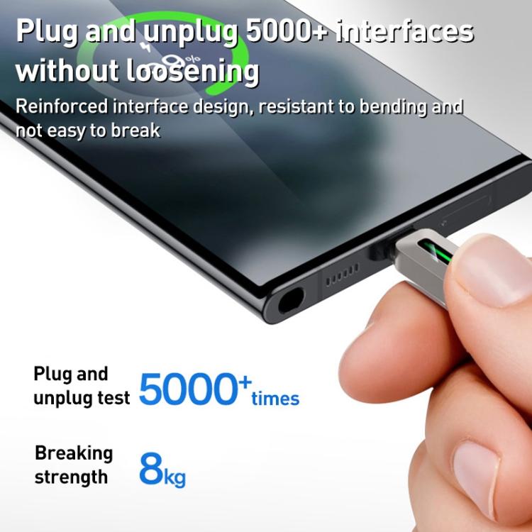 Yesido CA137C 66W USB to Type-C Streamer Light Data Cable, Length: 1.2m(Grey)