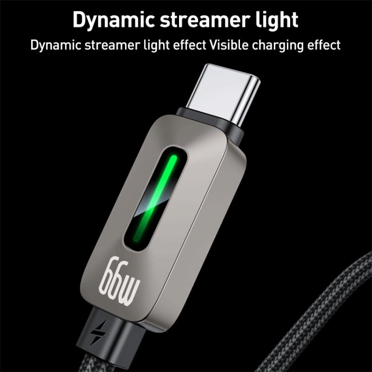 Yesido CA137C 66W USB to Type-C Streamer Light Data Cable, Length: 1.2m(Grey)