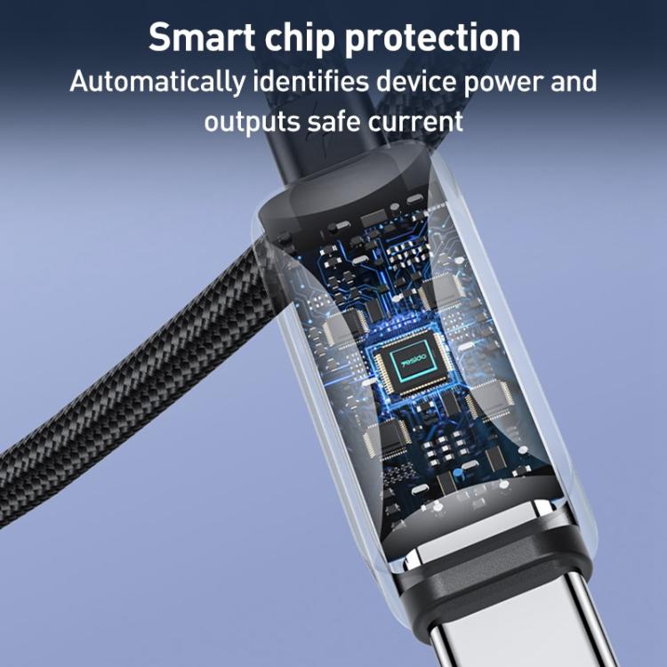 Yesido CA137C 66W USB to Type-C Streamer Light Data Cable, Length: 1.2m(Grey)