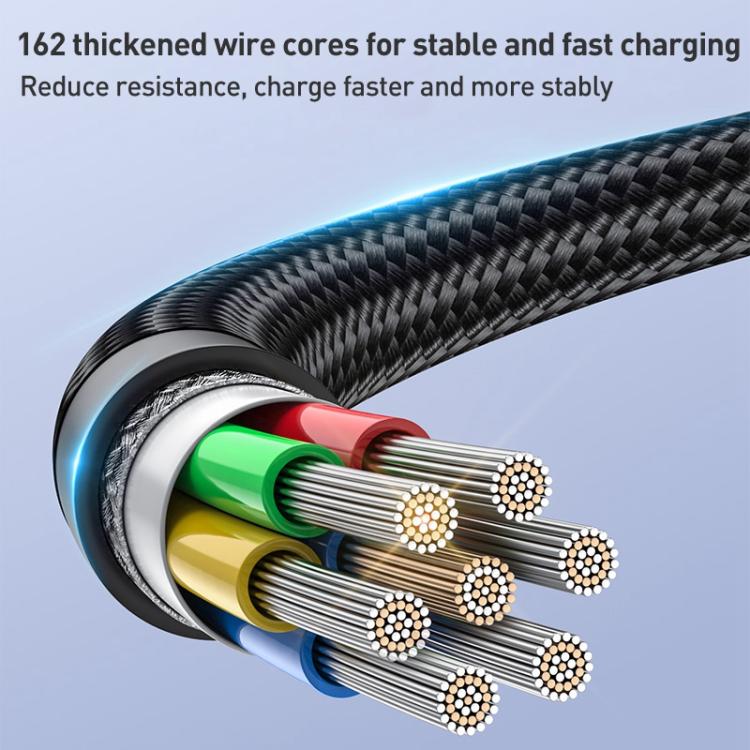 Yesido CA137C 66W USB to Type-C Streamer Light Data Cable, Length: 1.2m(Grey)