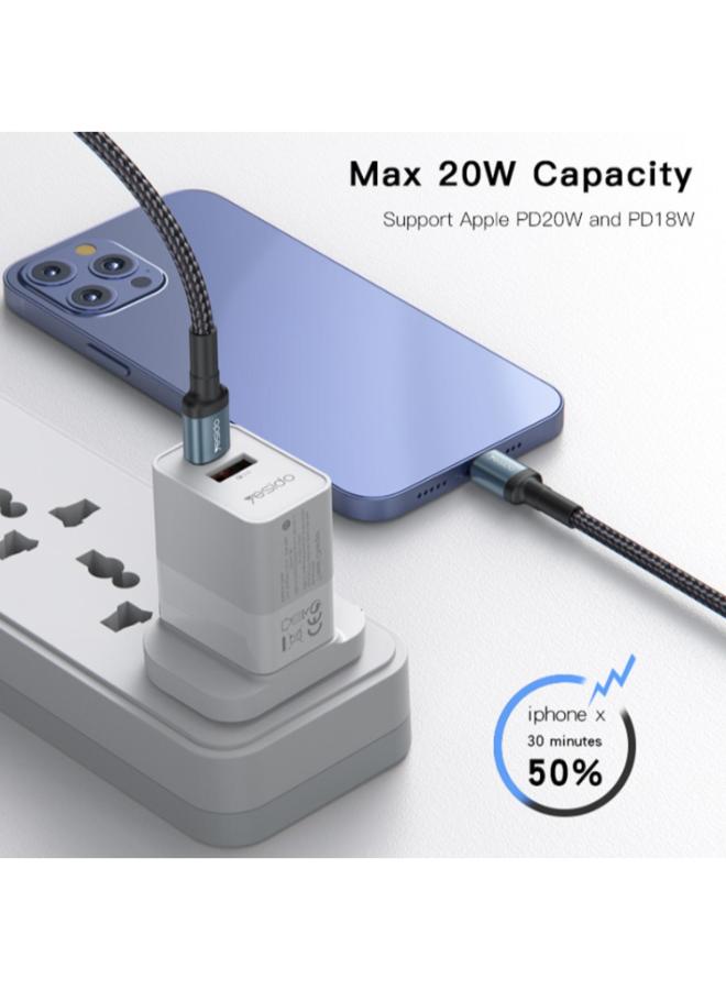 Yesido CA76 20W USB-C / Type-C to 8 Pin Charging Cable, Length: 1.2m