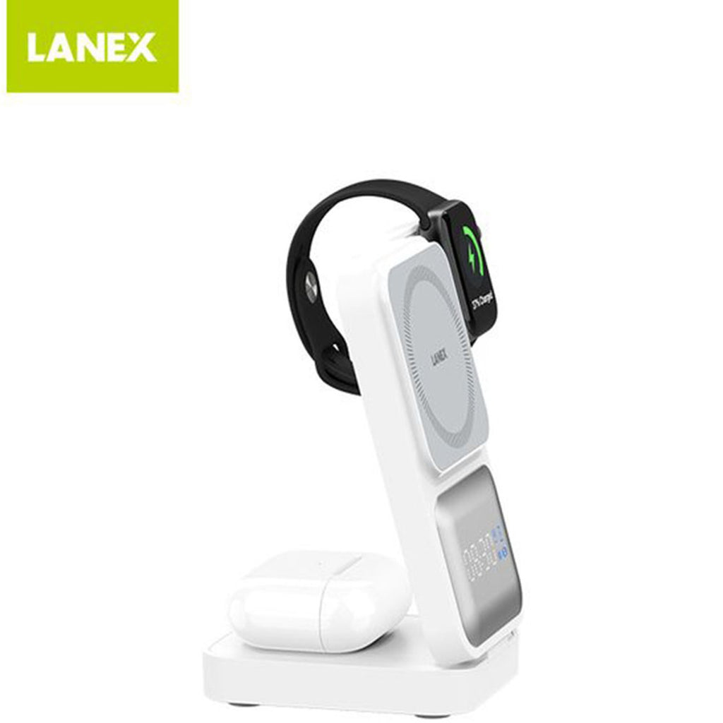 Lanex 3-in-1 Wireless Charger White - LW16