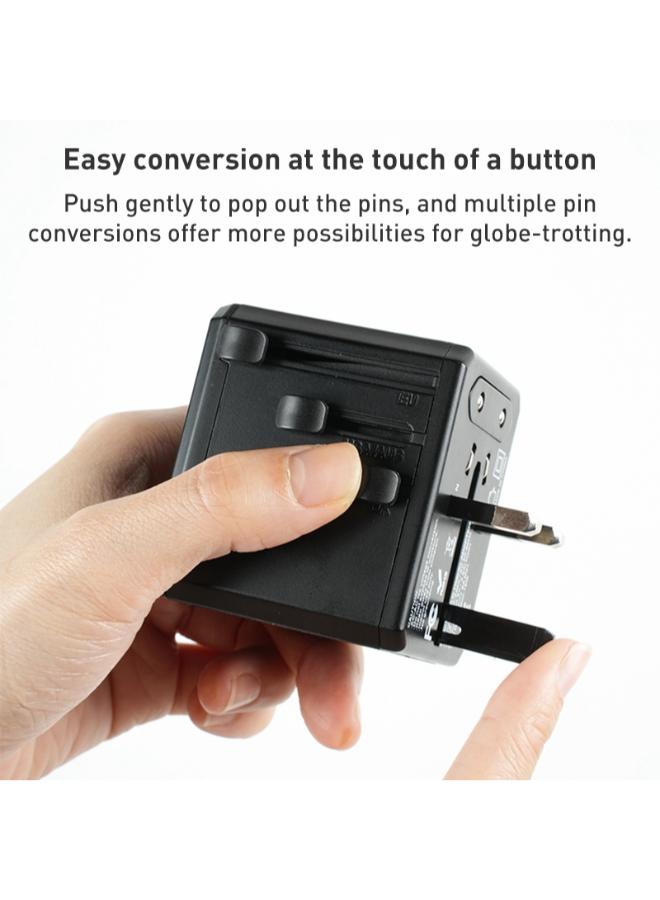 Yesido MC24 20W 3 USB + Type-C Ports Multi-function Universal Travel Adapter Plug (Black)