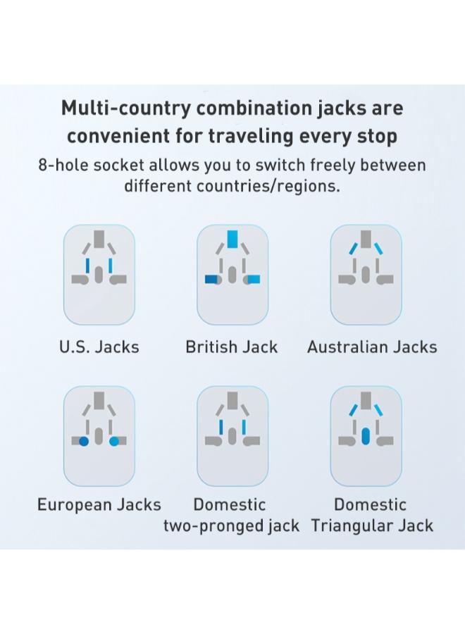 Yesido MC24 20W 3 USB + Type-C Ports Multi-function Universal Travel Adapter Plug (Black)