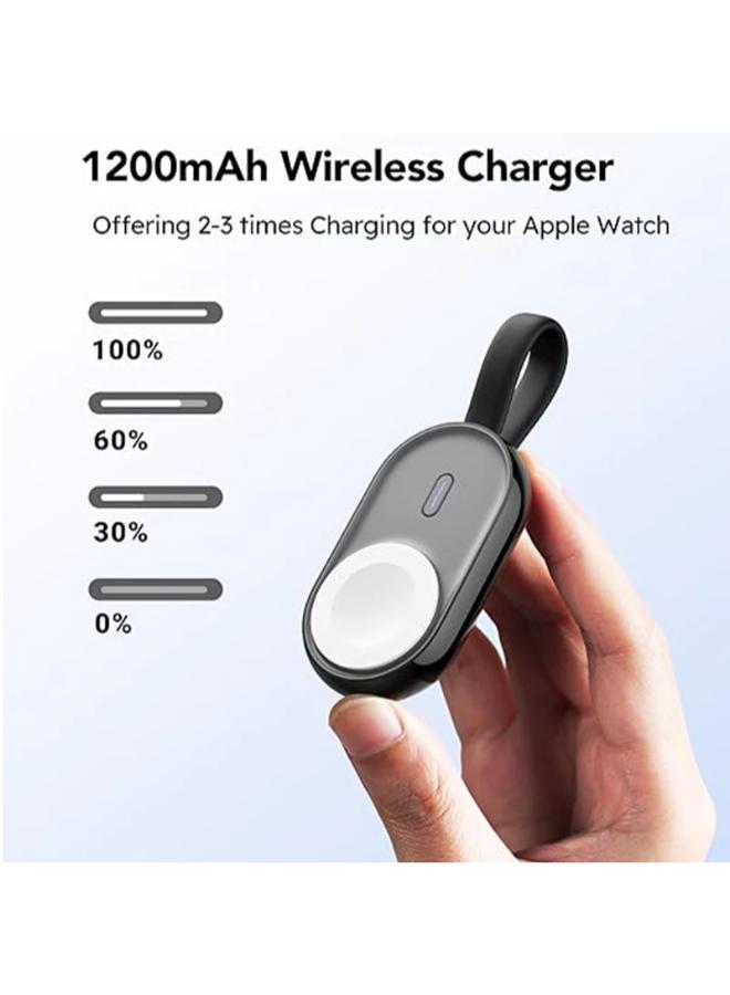 Maxco MW06 2-in-1 Smart self-Charging Magnetic Watch Charger 1200mAh – Blcak