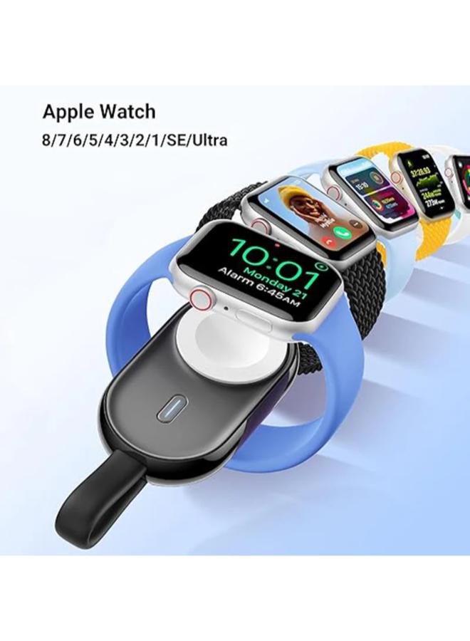 Maxco MW06 2-in-1 Smart self-Charging Magnetic Watch Charger 1200mAh – Blcak