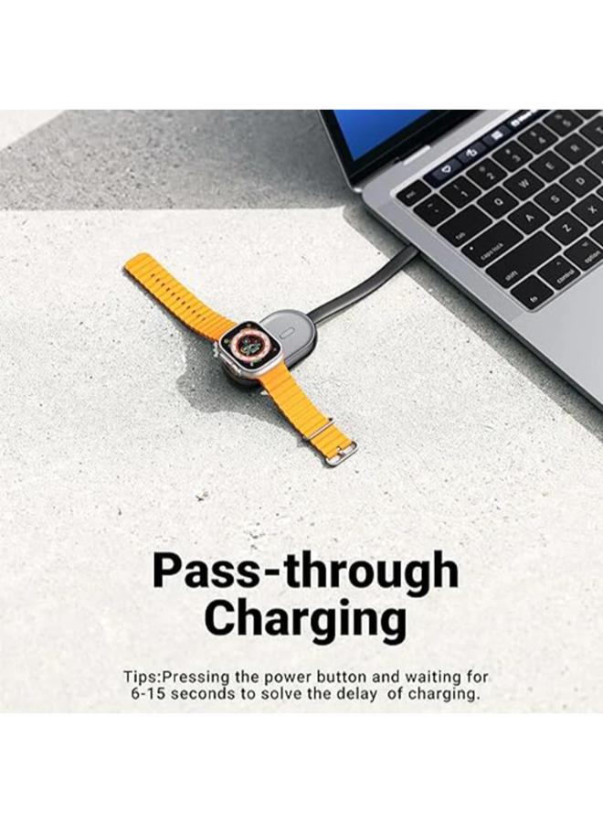 Maxco MW06 2-in-1 Smart self-Charging Magnetic Watch Charger 1200mAh – Blcak