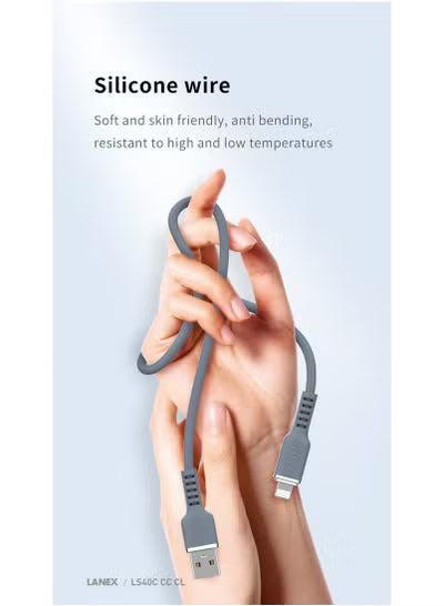 Lanix LS40CL 1.5m USB-C to Lightning 30W PD Fast Charging Cable for iPhone 14, 14 Plus, 14 Pro, 14 Pro Max, iPhone 13, 12, 11, XS, Pro Max, Pro, Mini, SE, iPad 9