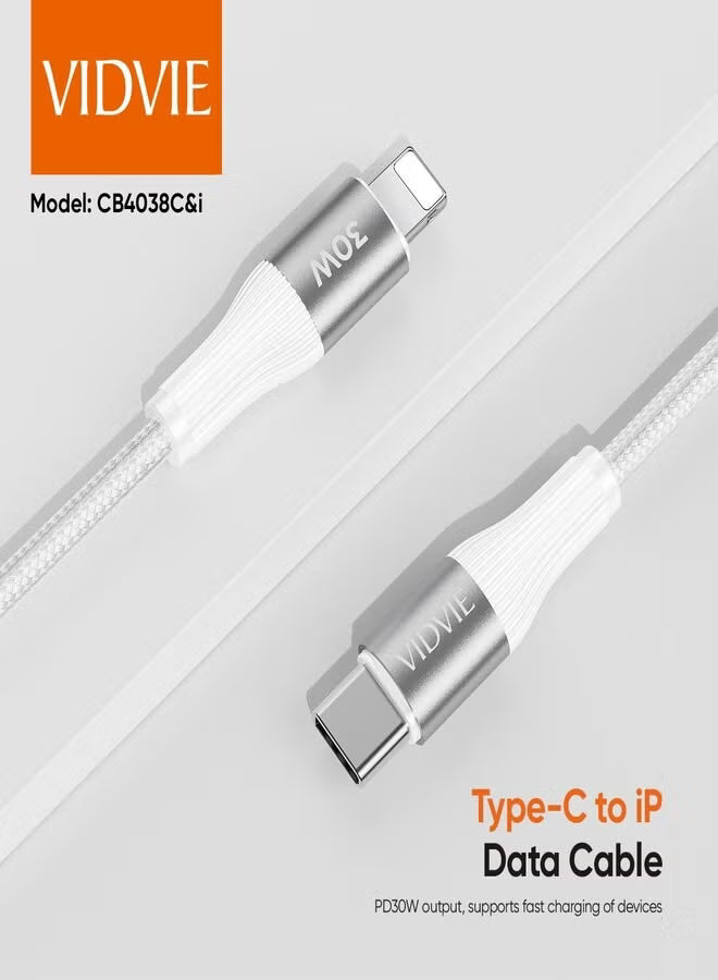 Vidvie Type‑C to iPhone Data Cable with Fast Charging