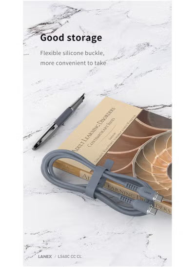 Lanix LS40CL 1.5m USB-C to Lightning 30W PD Fast Charging Cable for iPhone 14, 14 Plus, 14 Pro, 14 Pro Max, iPhone 13, 12, 11, XS, Pro Max, Pro, Mini, SE, iPad 9